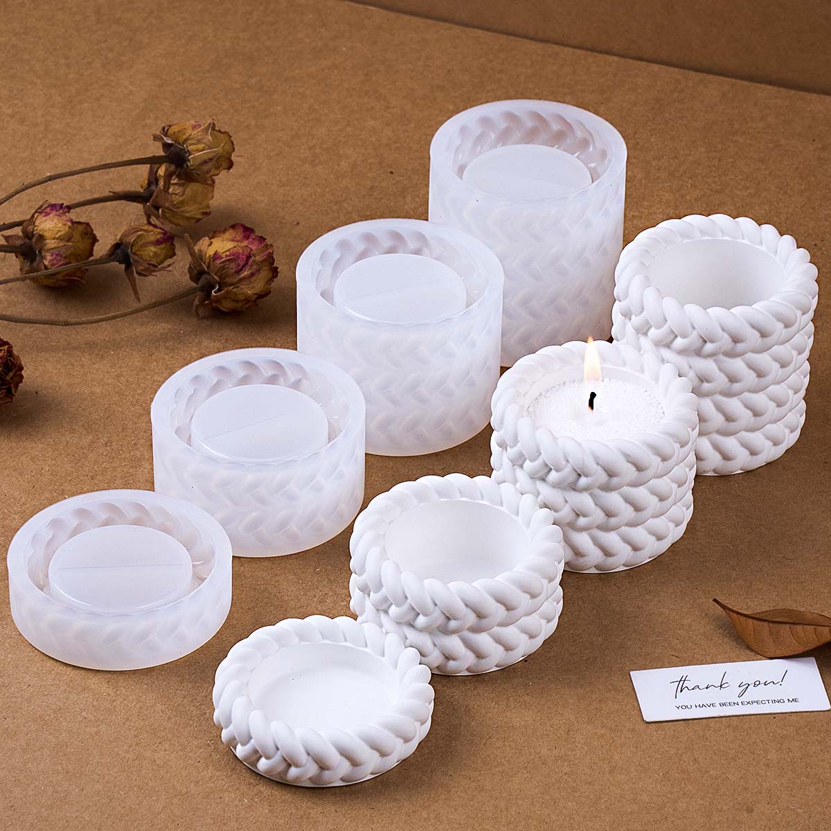 Coaster Mold Round - Forma silikonowa do świec z liny