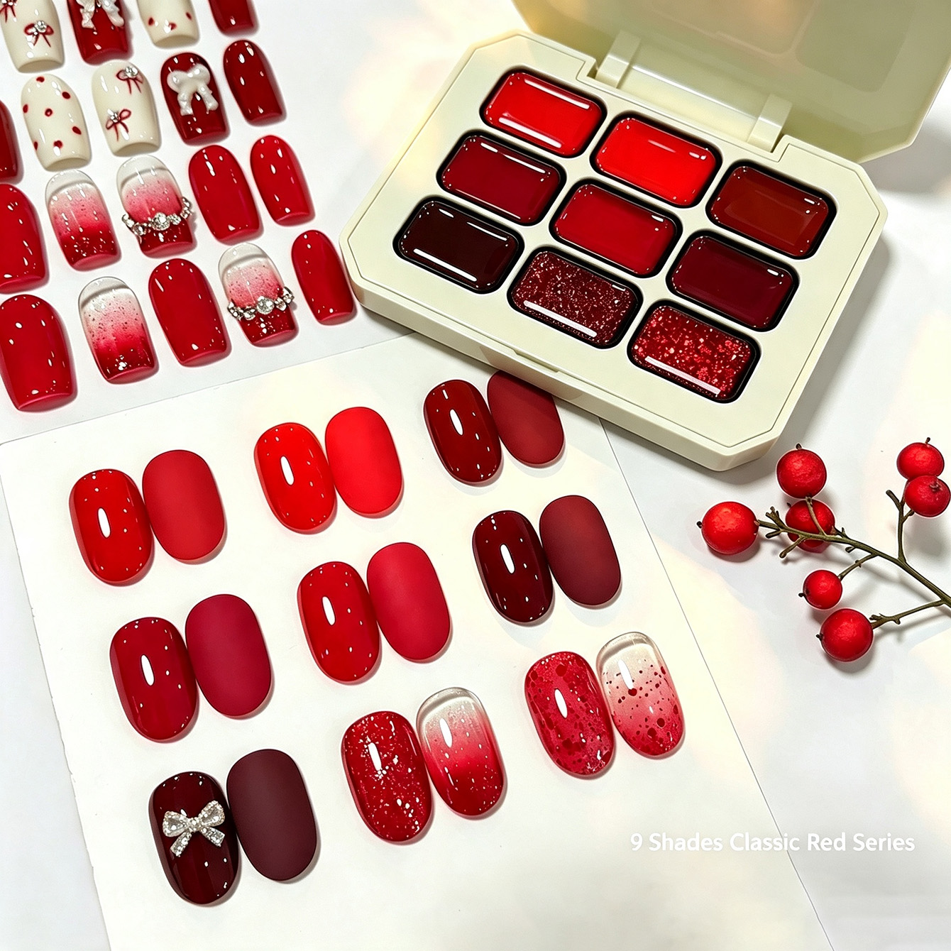 Resin Glitter Pack - 9 Kolorów Klasyczny Czerwony Solidny Żel