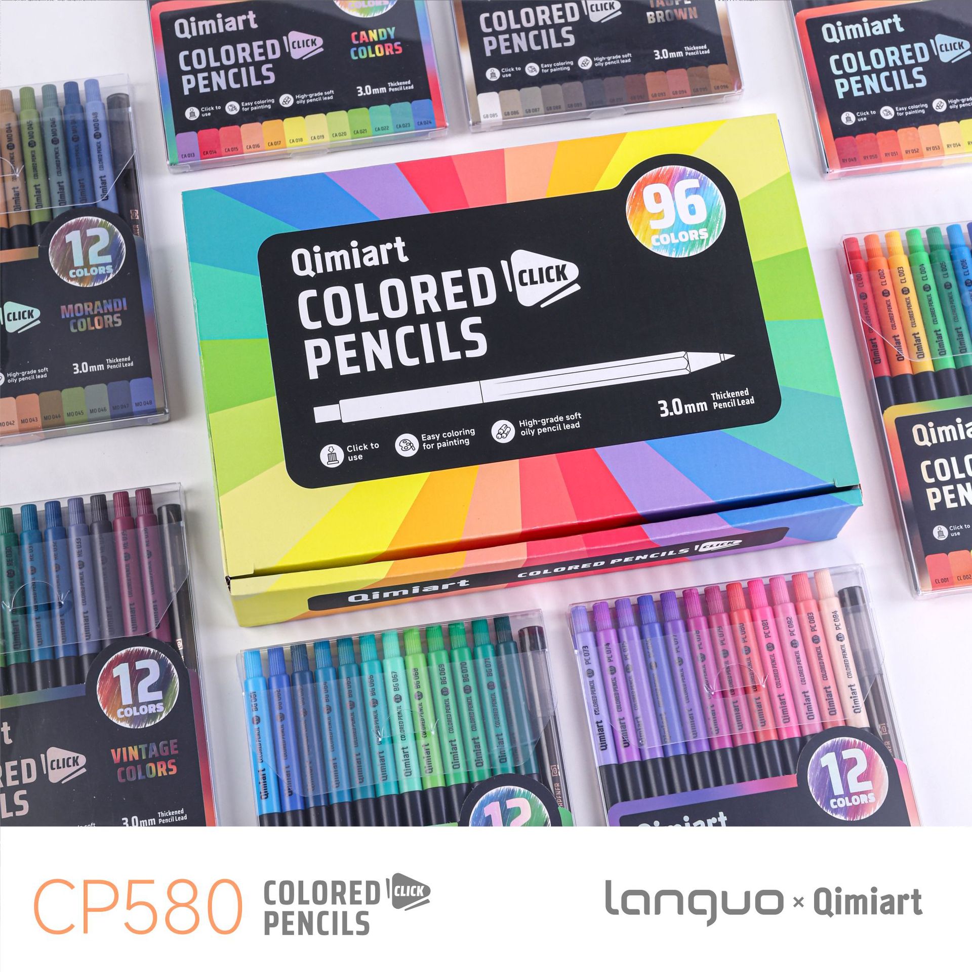 Staedtler Pencil Lumocolor - Zestaw 96 kolorowych ołówków automatycznych Qimiart