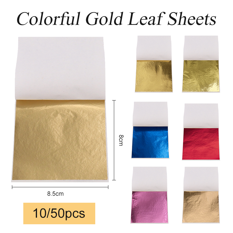 Gold Foil Flakes - 8x8.5cm tajwan imitacja złotego liścia arkusze