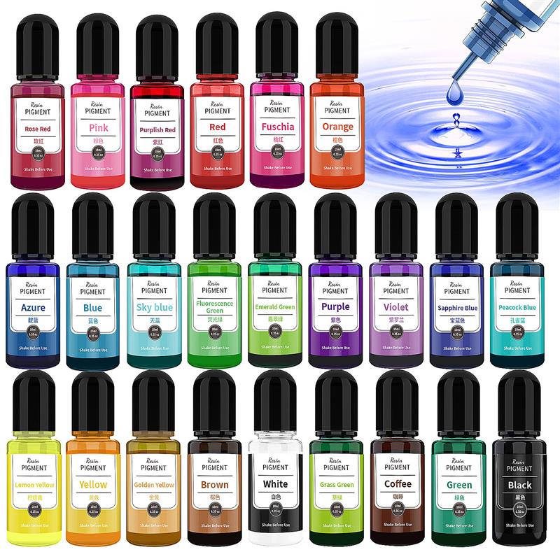 Resin Dye Alcohol - 24 kolorowy atrament artystyczny Pigment z